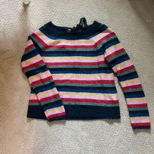 Abercrombie Striped Sweater with Bow Tie Back